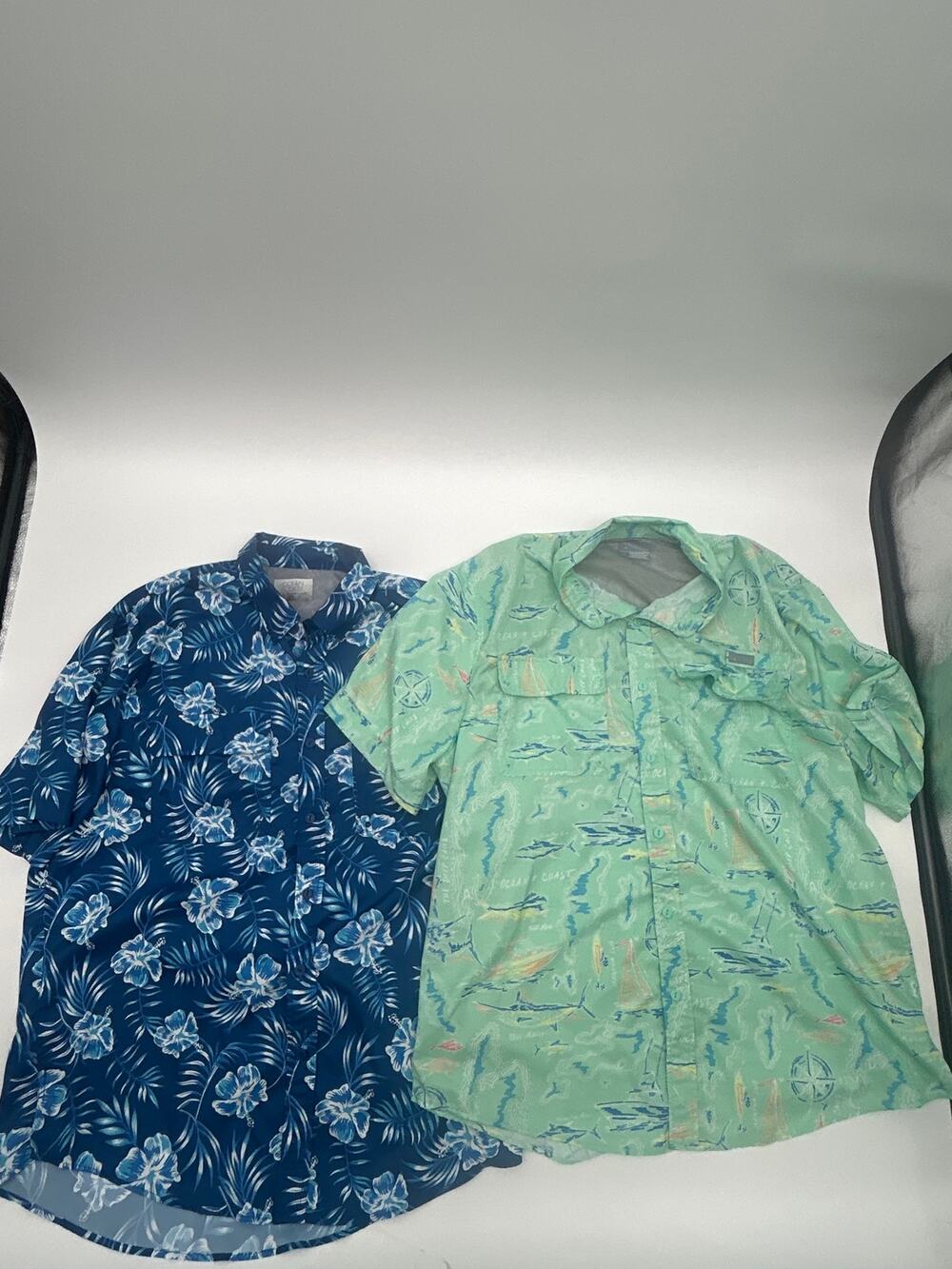 Ocean + Coast Men’s Fishing Shirt Lot Button Front Short Sleeve Fish Size L